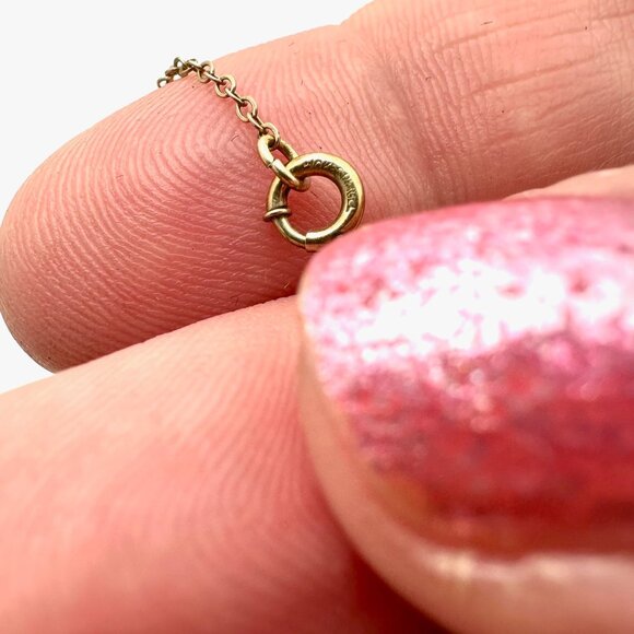 Vintage 10K Gold Womens Necklace Rose & White Gold Cameo Pendant 14 Inch Chain - Picture 5 of 6